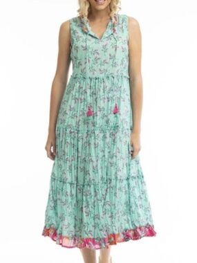 Orientique Cotton Crinkle maxi dress M